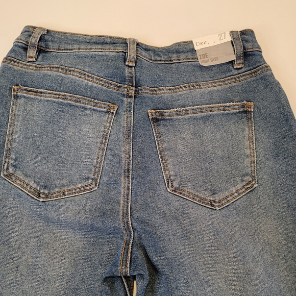 Dex High Rise Zoe Straight Crop Jean Size 27 Light Petrol Wash NEW! - Picture 14 of 16